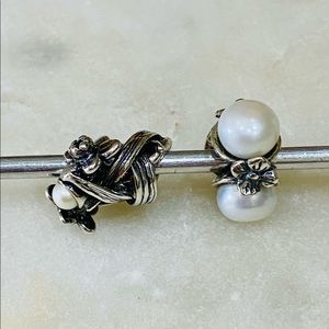 2 Silver & Pearl Trollbead